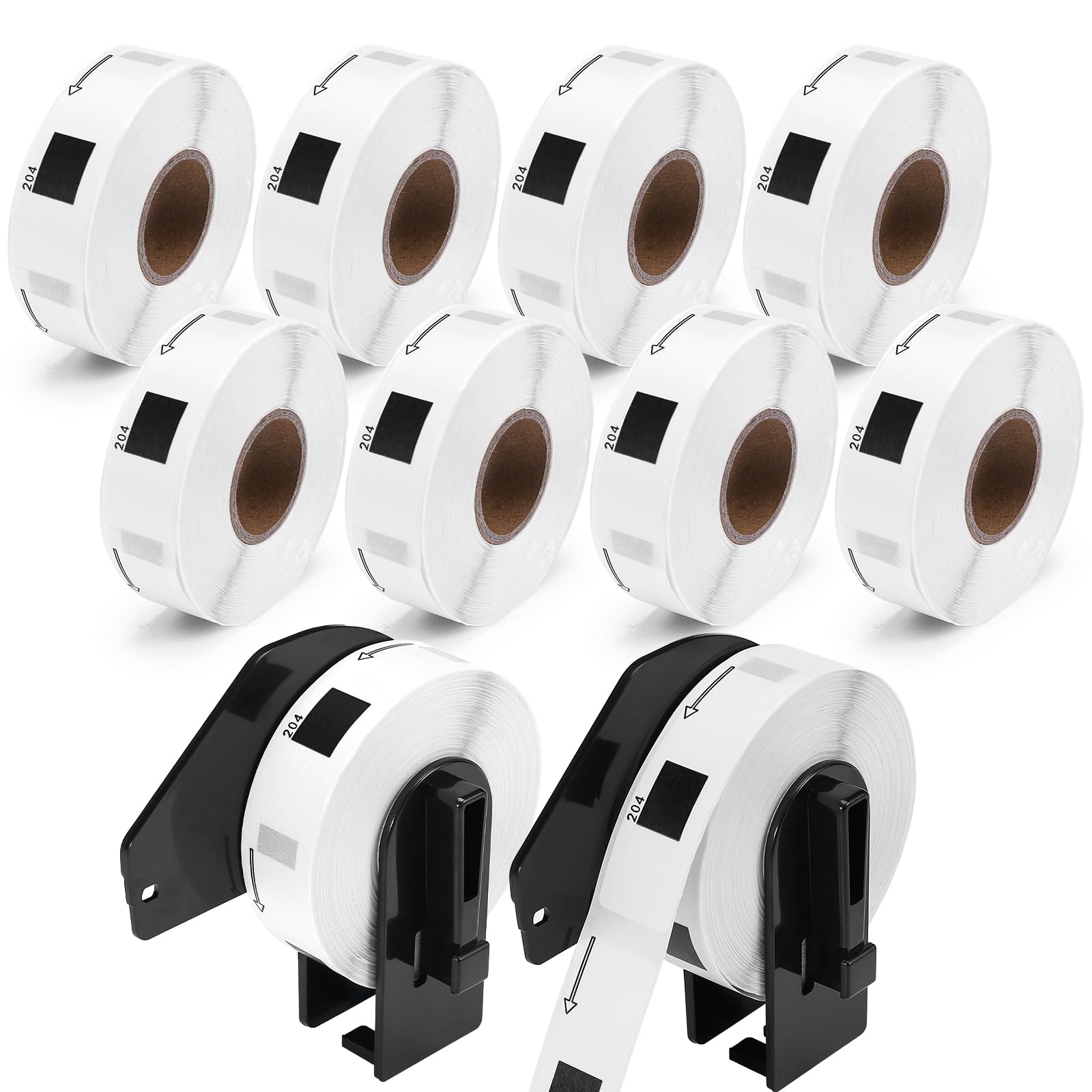 Photo 1 of COLORWING Labels Compatible for Brother DK-1204 (0.66" x 2.1"), Multipurpose Return Address Die-Cut Label Roll, Use with QL 700 810w 820nwb Printers (10 Rolls + 2 Frame)