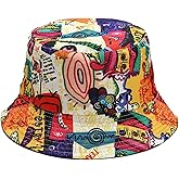 Lrastok Bucket Hat for Women Men, Cotton Reversible Double Side Wear Sun Hats Beach Fisherman Hat