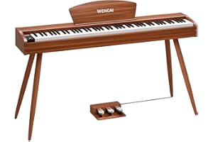 WENCAI 88 Key Fully Weighted Digital Piano Keyboard Hammer Action Full-size Electric Pianos for Beginners Adults Wooden Uprig