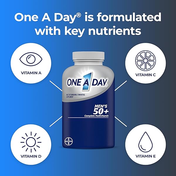 ONE A DAY MEN’S 50+ HEALTHY ADVANTAGE MULTIVITAMIN, MULTIVITAMIN FOR MEN WITH VITAMINS A, C, E, B6, B12, CALCIUM AND VITAMIN D, TABLET, 200 COUNT (PACK OF 1)