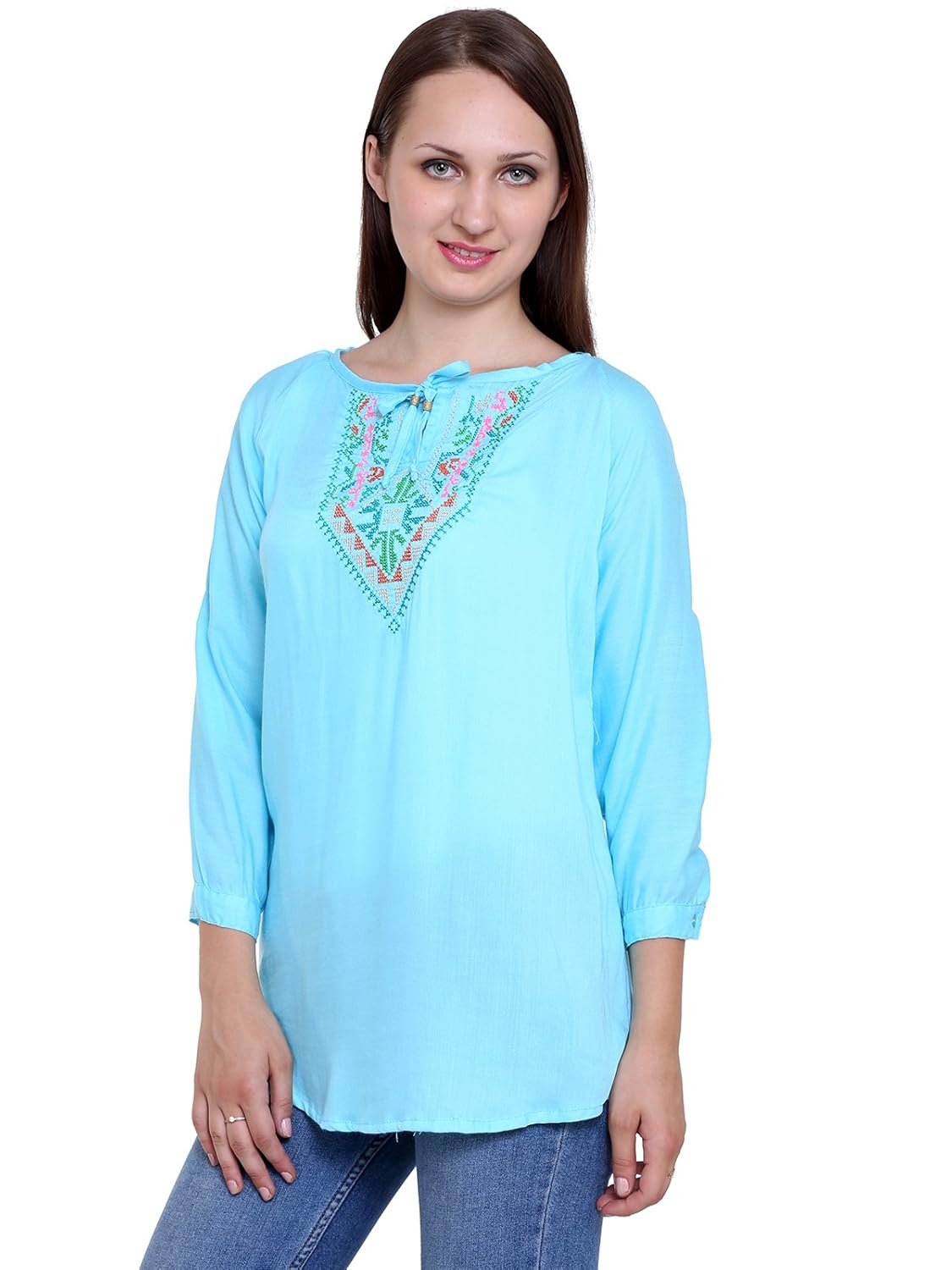 papsara green rayon women long top