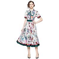 LAI MENG FIVE CATS Women's Elegant Floral Print Button Up...