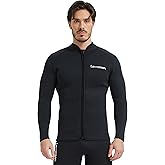 Lemorecn Wetsuit Top Men 3mm and 2mm Wetsuit Jacket Neoprene Long Sleeve for Water Sports