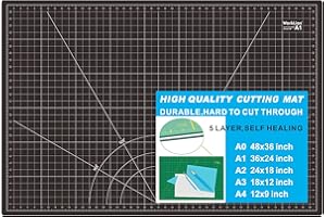 WORKLION Self Healing Cutting Mat: 24 x 36 inch Large Double Sided 5-Layer Gridded PVC Cut Mat for Sewing & Quilting & Scrapbooking & Arts and Crafts Projects (Green/Black)…