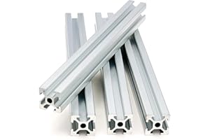 APRAGAZ 200mm T Slot 20x20 Aluminum Extrusion European Standard Silver Extruded Aluminum Anodized Linear Rail High Strength Guide Frame for 3D Printer Parts and CNC DIY Workbench(4 PCS 7.87 Inches)