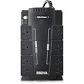 CyberPower CP550SLG Standby UPS System, 550VA/330W, 8 Outlets, Compact