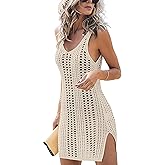Sulozom Women Swimsuits Cover Ups Crochet Bathing Suit Tassel Bikini Coverup Beach Swimwear