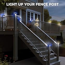 Peasur 2pack 4x4 Solar Post Lights Outdoor, Blue