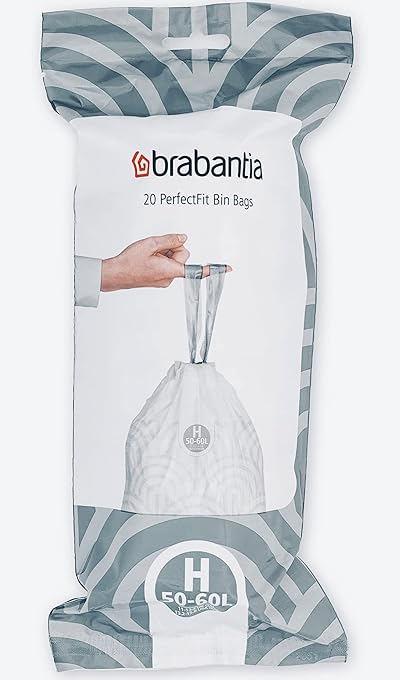 Brabantia 60 x Bin Liners Size H 50-60 L PerfectFit Bags Roll
