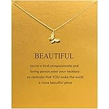 Baydurcan Friendship Anchor Compass Necklace Good Luck Elephant Pendant Chain Necklace with Message Card Gift Card