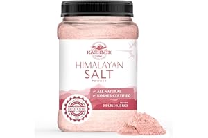 LA SALT CO Kashmir 2.5 Lbs Pink Himalayan Salt Jar, Powder (DUSTING SALT) | 100% Pure, Food Grade with 84 Trace Minerals | Kosher Certified, Vegan, Non-GMO, & Cruelty-Free