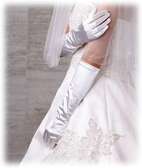 Amazon 腕が細く見える ウェディンググローブ ストレッチ サテングローブ 日本製 40 50cm 独自のカッティングでぴったりフィット 結婚式 手袋 40cm Ow オフホワイト 手袋 通販