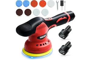 HAZFAS Cordless Polisher, Cordless Car Buffer Polisher Kit with 2pcs Battery,Buffer Polisher for Car Detailing, Pulidora de Autos PGJ-1