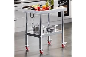 Jocisland 24x36in Stainless Steel Table, Kitchen Prep Table with Adjustable Undershelf, NSF Certified Metal Surface (Includes