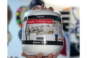 Dabline Bulk Acrylic Yarn for Tufting - 1028 Yard - 800g - Worsted Weight Size 4-8 Ply Designed for Tufting Rugs - Super Soft (White)