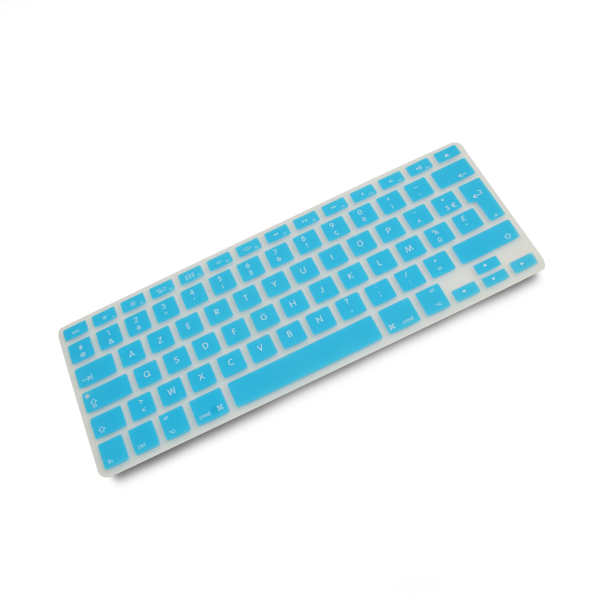 System-S Silicone Keyboard Cover AZERTY French Keyboard Cover for MacBook Pro 13 Inch 15 Inch 17 Inch iMac MacBook Air 13 Inch Turquoise
