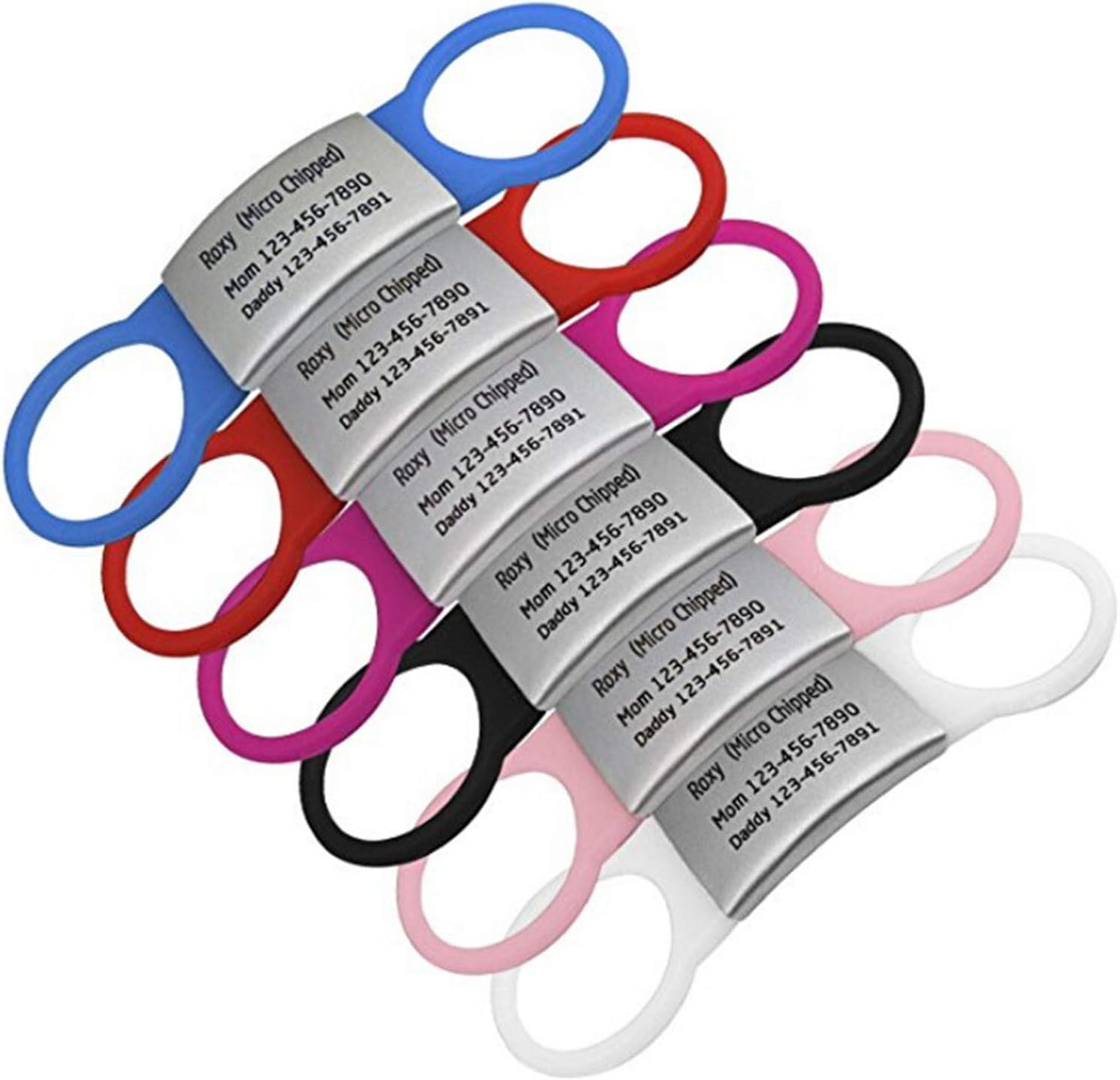 Dog Tags/Customized Pet Name Tags/Dog ID tag/Personalized Engraved Pet Tag Made of Stainless Steel and Rubber (S, Blue)
