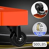 SOLEJAZZ Folding Hand Truck 500 lb 6 Wheels 2 Bungee Orange Portable Dolly view 3