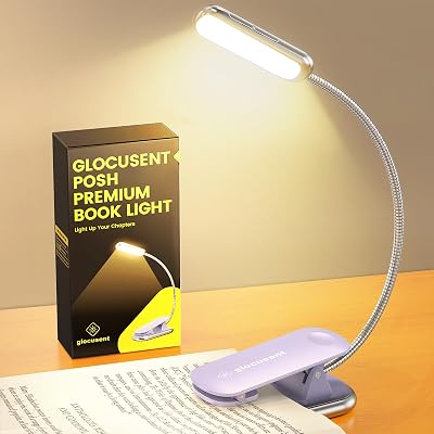 Glocusent 16 LED Reading Light Clip On 3 Colors 5 Brightness 1000mAh