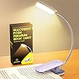 Glocusent Posh Premium Book Light for Reading in Bed with Timer, 16-LED Rechargeable Reading Light Runs 160hrs, 1800K Eyecaring Clip on Book Light, 3 Colors & 5 Brightness Levels, Perfect for Readers