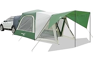 GEERTOP Large SUV Tailgate Tent for Camping 6 Person Instant Car Tent Attachment for SUV with 6' x 7' Screen Room Vestibule Awning Porch for Outdoor Car Camping