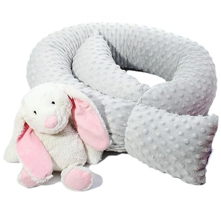 Bettschlange Bettrolle Nestchen Nestchenschlange Nackenrolle Minky (140 cm, Grau)