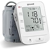 yuwell Blood Pressure Monitor, Large Upper Arm Blood Pressure Cuff, Digital Blood Pressure Machine for Home Use, Large Display, Stores 99 Readings, Voice Broadcasting with Power Adapter and Batteries