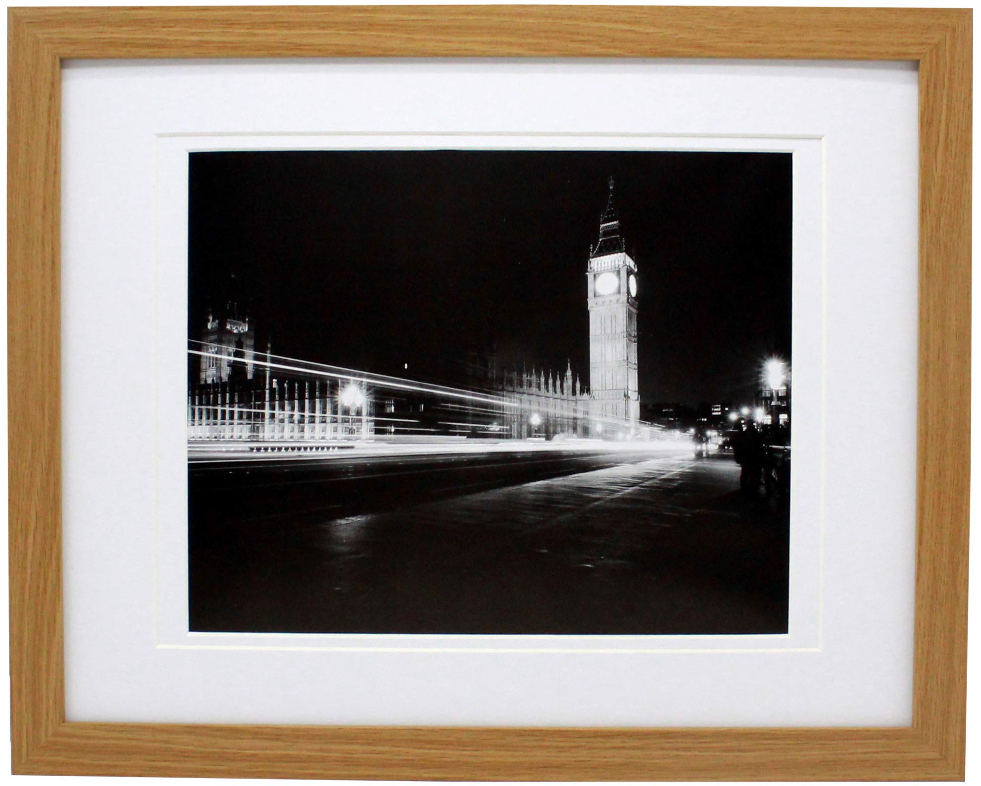 Photo 1 of 11x14 Natural Gallery Picture Frame with 8x10 and 8.5x11 Mat - Wide Molding - Includes both Attached Hanging Hardware and Desktop Easel - Frames and Mat Display Pictures Documents Certificates