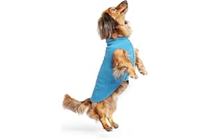 Gold Paw Stretch Fleece Dog Coat, Stretchy Pet Sweater, Machine Washable Pullover for Winter and Fall, Marine Blue, 12