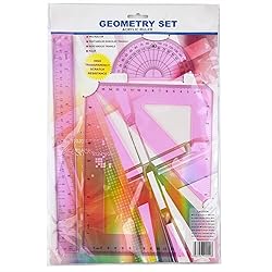 Coopay 12 Inch Math Geometry Tool Plastic Ruler Set