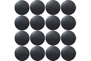 SALEX Replacement Metal Plates Set for Magnetic Car Phone Holders, Wall & Air Vent Mounts, Cases, Magnets. Kit of 16 Black Round Iron Discs Without Holes. 3M Adhesive Backing. Steel Sheets 16 Pack.