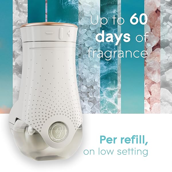GLADE PLUGINS REFILLS AIR FRESHENER, SCENTED AND ESSENTIAL OILS FOR HOME AND BATHROOM, SKY & SEA SALT, 1.34 FL OZ, 2 COUNT