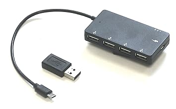 【クリックで詳細表示】スマホ・タブレット用 充電可能 OTG3モードスイッチ付き 4ポートハブ HWMT1【窓タブ支援ソフト付き】