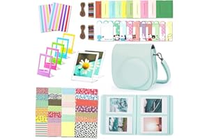 Leebotree Instant Mini 12 Camera Accessories Compatible with Fujifilm Instax Mini 12 Camera Include Case/Album/Wall Hang Frames/Film Frames/Border Stickers/Corner Stickers (Mint Green)