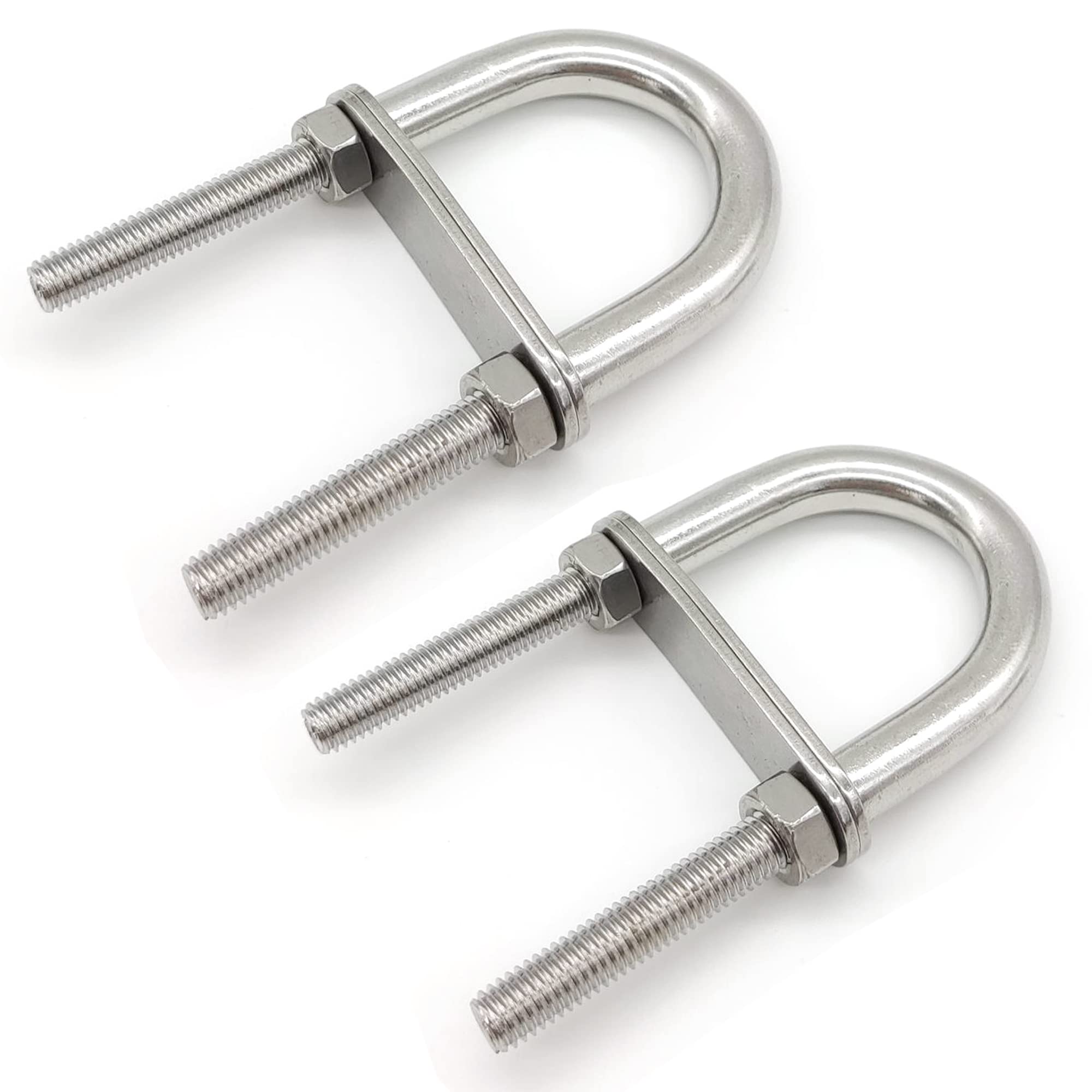 2 Pieces U Screws M8 45 x 100 mm U Bolts Round U Screws Stainless Steel U Bolt Arm Bolt Stainless Steel U Screw with 4 Washers and 4 Nuts for Pipe Diameter up to 45 mm