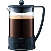Bodum 51oz Brazil French Press Coffee Maker, High-Heat Borosilicate Glass, Black - Made in Portugal