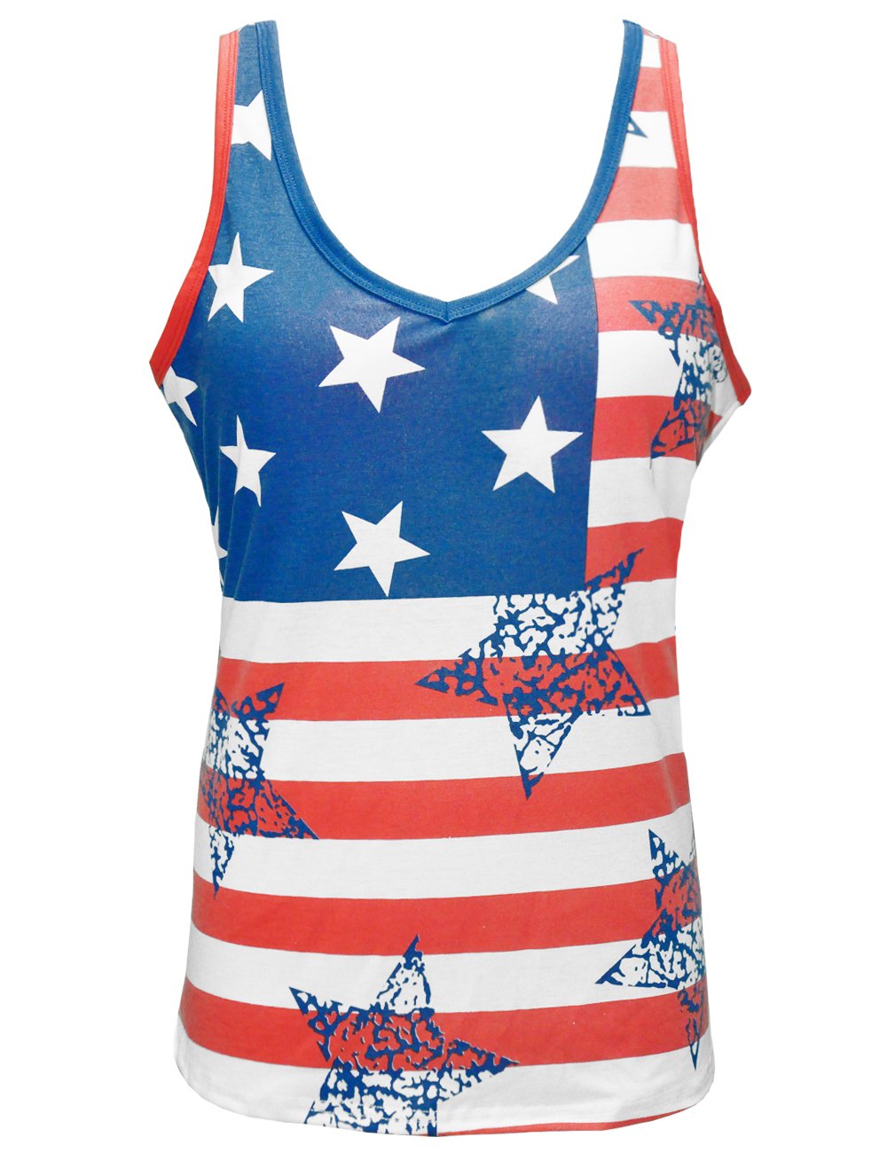 CM-Light Women T Shirts American Flag Printed Tee Cotton Camisole Cool Tank Tops For Women