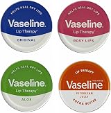 Vaseline Lip Balm Set 4x 20g Original Rosy Aloe Coconut Cocoa Butter view 3