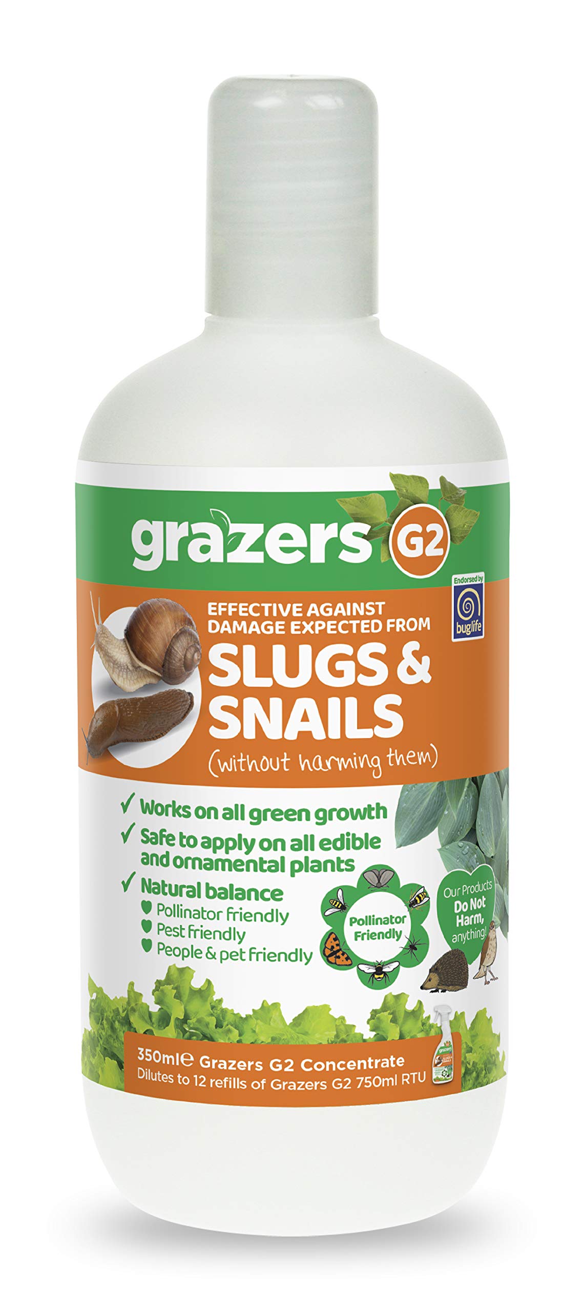 Grazers G2 Concentrate – Slugs & Snails – 350ml (Makes 10 Litres of Ready To Use Spray)