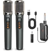 Stmynt Upgraded Wireless Rechargeable Microphone, 2.4Ghz Cordless Handheld Microphone with 328FT Long Range, USB-C Charging Port 25 Hours Working Time Microphone for Karaoke Singing Speech Wedding DJ