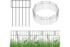 10 Pack Animal Barrier Fence, 17 in(H) X 10 Ft(L) Decorative Garden Fence, Rustproof Metal Wire Garden Border Fence, Dog Rabb