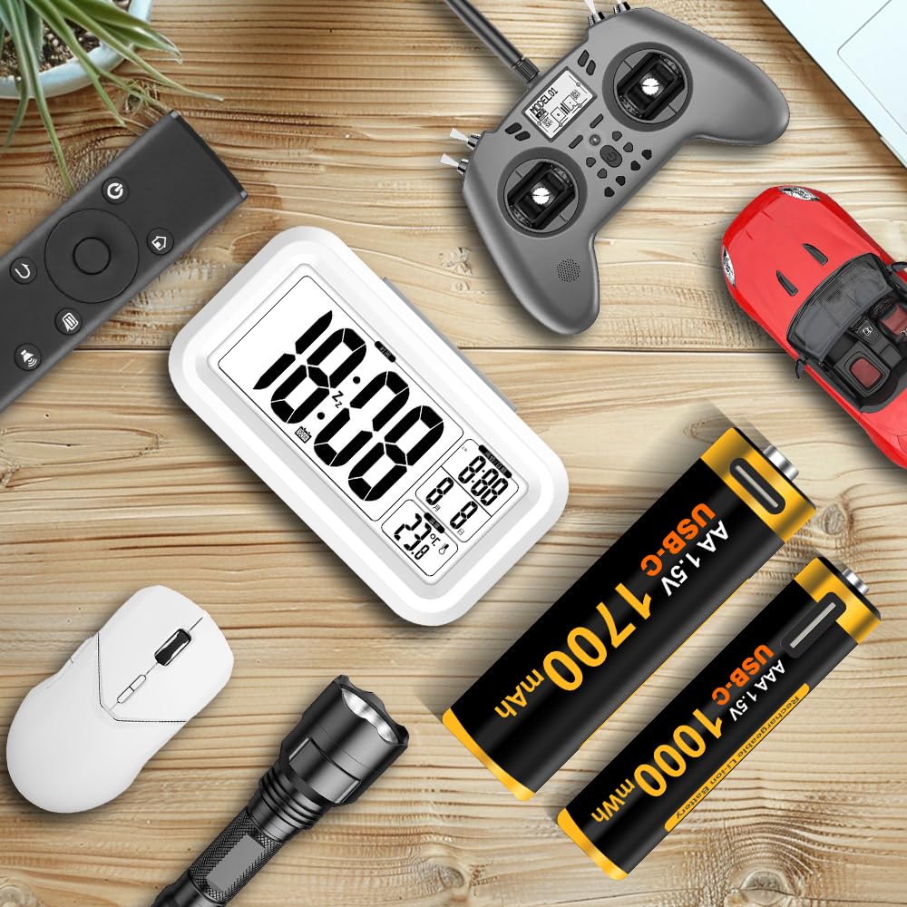 Rechargeable AA and AAA Lithium Batteries with USB-C Fast Charging 1000+ Cycles, 8pcs Combo Batteries Rechargeable Double A and Triple A 1.5V for Cameras
