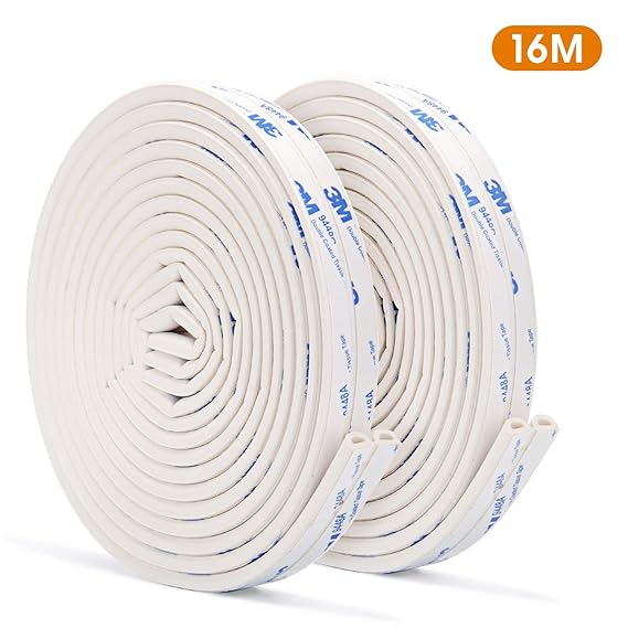 Dichtungsband für Türen 16M, Kuyang Gummidichtung Selbstklebend Fenster Schaum Klebeband selbstklebendes Gummiband Wasserdich