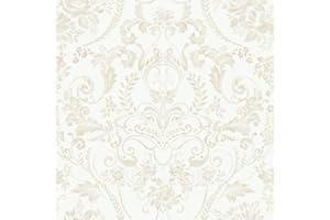 Ismoon Floral Peel and Stick Wallpaper Vintage Beige Contact Paper Watercolor Damask Wallpaper Boho Waterproof Removable Self
