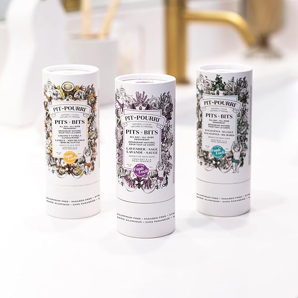 POO-POURRI PITS + BITS NATURAL DEODORANT, SENSITIVE SKIN SAFE, ALL DAY ALL OVER, COCONUT VANILLA SANDALWOOD, 2 OUNCE, WHITE 2 FL OZ