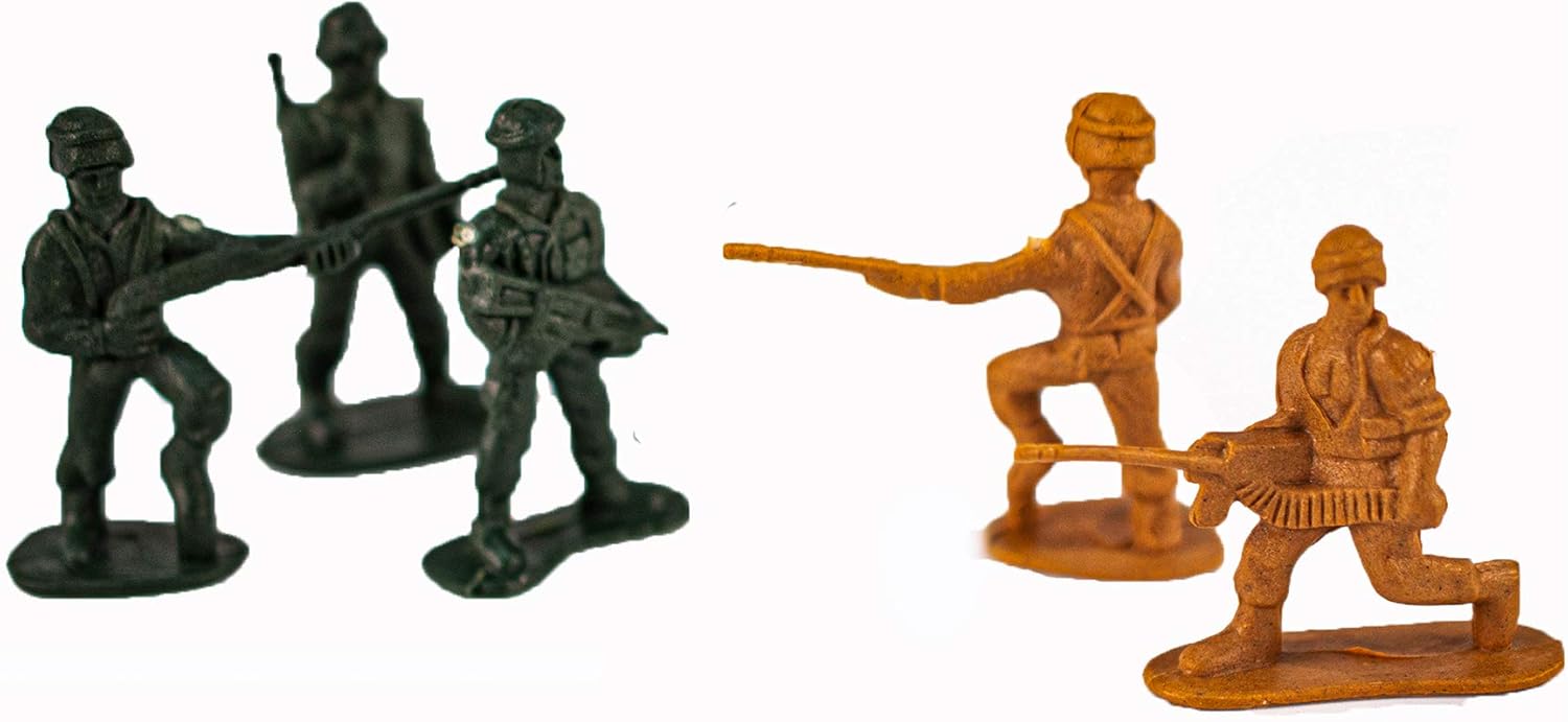KandyToys Combat Mission Plastic Toy Soldiers 100 Piece, Brown,green, 100 Pack - Image 4