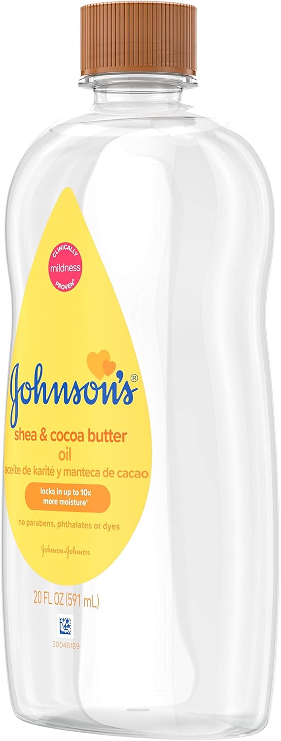 Johnson's Baby Oil, Mineral Oil Enriched With Shea & Cocoa Butter to Prevent Moisture Loss, Hypoallergenic, 20 fl. oz (Pack of 6): Health & Personal Care