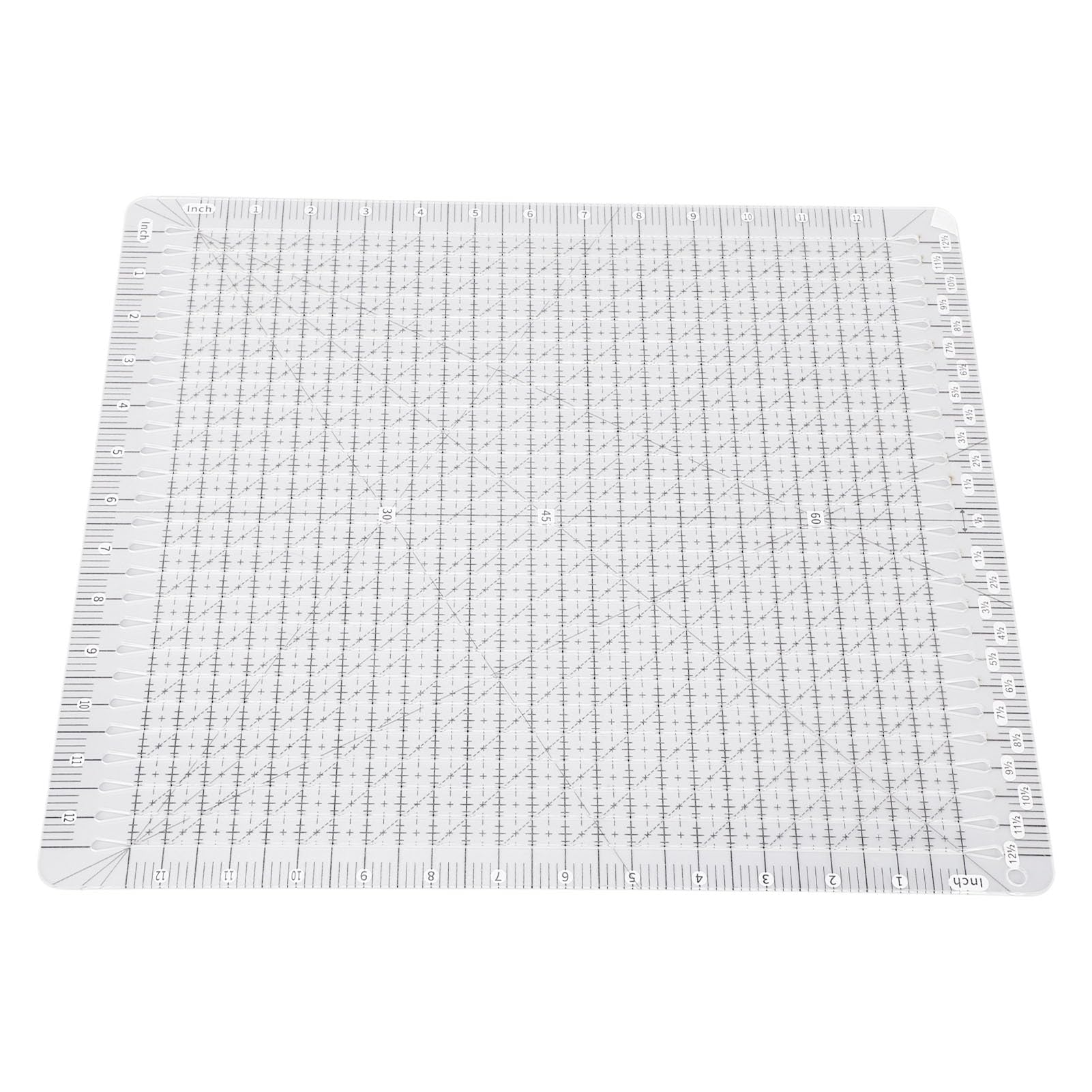 Quilting Template Ruler, 12.5 X 12.5in Slotted Rulers Sewing Quilt Strip Rulers Guides for Cutting Quilting Patterns, Acrylic Transparent Bicolor Line Sewing Quilt Strip Ruler