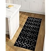 Unique Loom Marilyn Monroe Glam Collection Area Rug - Trellis (2' x 5' 1" Runner Black and Silver)