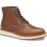 Johnston &amp; Murphy Men's Upton Lug Plain Toe Lace-Up Boot, Tan Oiled Full Grain, 10 M